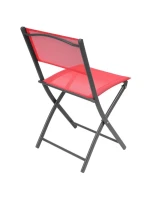 SADA BALKONOVÉHO NÁBYTKU KULATÝ STŮL A 2 SKLÁDACÍ ŽIDLE ČERVENÁ