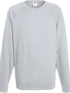 Fruit of the Loom Lightweight Raglan Sweat Pánská raglánová mikina 16.2138 heather grey