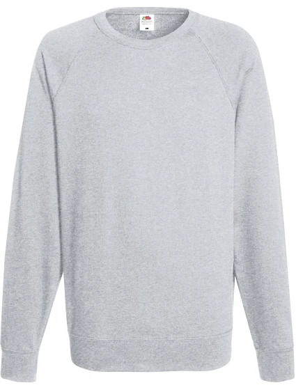 Fruit of the Loom Lightweight Raglan Sweat Pánská raglánová mikina 16.2138 heather grey Fruit of the Loom Lightweight Raglan Sweat Pánská raglánová mikina 16.2138 heather grey