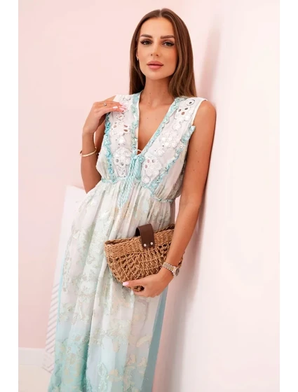 Dámské viskózové šaty s výšivkou mincovna