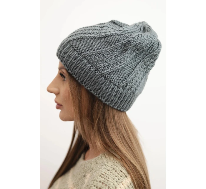 Dámská zimní čepice s vlnou grafitová Dámská zimní čepice s vlnou grafitová