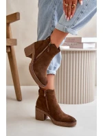 Zateplené Dámské Boty Na Podpatku Z Tmavě Hnědé model 21667446 - Boto Zateplené Dámské Boty Na Podpatku Z Tmavě Hnědé model 21667446 - Boto