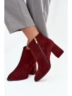 Dámské boty na podpatku se zlatým detailem Čokoládové model 21712915 - Zazoo