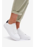 Dámské tenisky z eko kůže Big Star TT274928 HI-POLY SYSTEM Bílé Dámské tenisky z eko kůže Big Star TT274928 HI-POLY SYSTEM Bílé