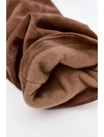 Dámské zateplené kozačky na podpatku Zazoo – světle hnědé, pravý semiš