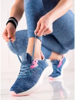 Módní tenisky dámské modré bez podpatku Módní tenisky dámské modré bez podpatku