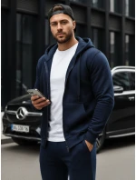 Pánská mikina na zip tmavě modrá BX2195 Pánská mikina na zip tmavě modrá BX2195
