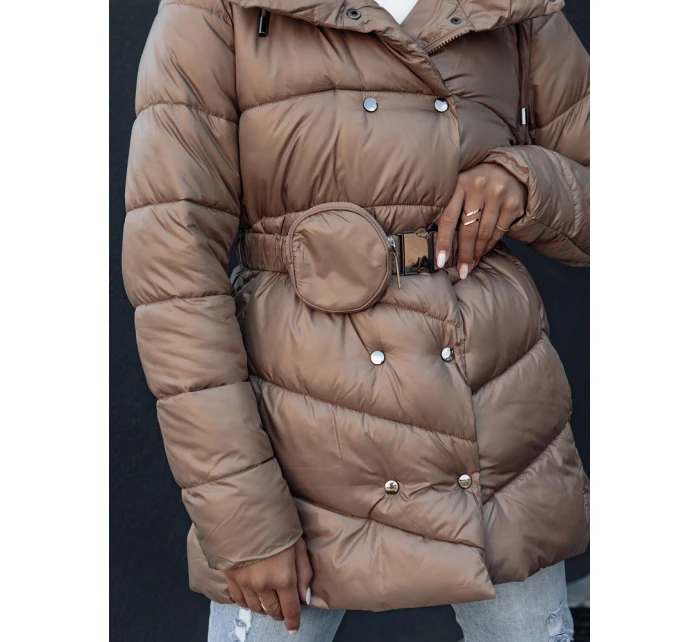 Dámský prošívaný zimní kabát BLOOM camel FashionStreet TY4536