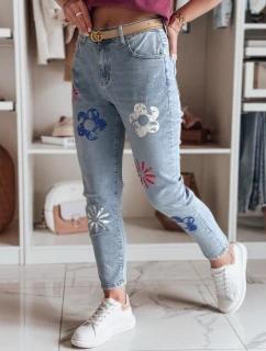 Dámské džínové kalhoty slim fit s květinovým vzorem ARTJEANS blue FashionStreet UY2446