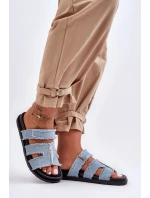 Dámské látkové sandály na zip Modrý Lamirose Dámské látkové sandály na zip Modrý Lamirose