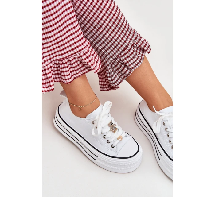 Dámské Tenisky Na Platformě Se Zlatými Doplňky Bílé Fiorina Dámské Tenisky Na Platformě Se Zlatými Doplňky Bílé Fiorina