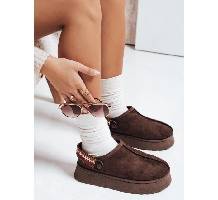 Dámské semišové hnědé sněhule Dstreet model 21993243 - FashionStreet