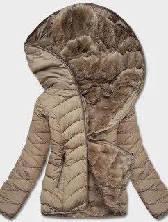 KRÓTKA DWUSTRONNA KURTKA DAMSKA ZIMOWA BEŻOWA model 21245214 - LHD