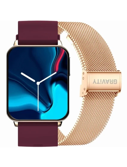 Chytré hodinky Gravity Pink Gold Maroon 2 Stripes GT17-6 Chytré hodinky Gravity Pink Gold Maroon 2 Stripes GT17-6