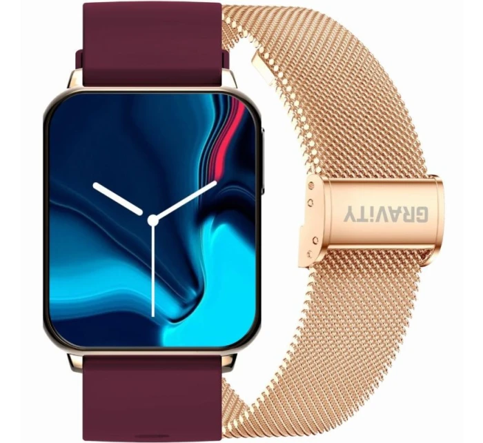 Chytré hodinky Gravity Pink Gold Maroon 2 Stripes GT17-6 Chytré hodinky Gravity Pink Gold Maroon 2 Stripes GT17-6