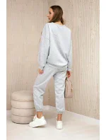 Viskózový komplet teplákové + kalhoty světle šedá Viskózový komplet teplákové + kalhoty světle šedá