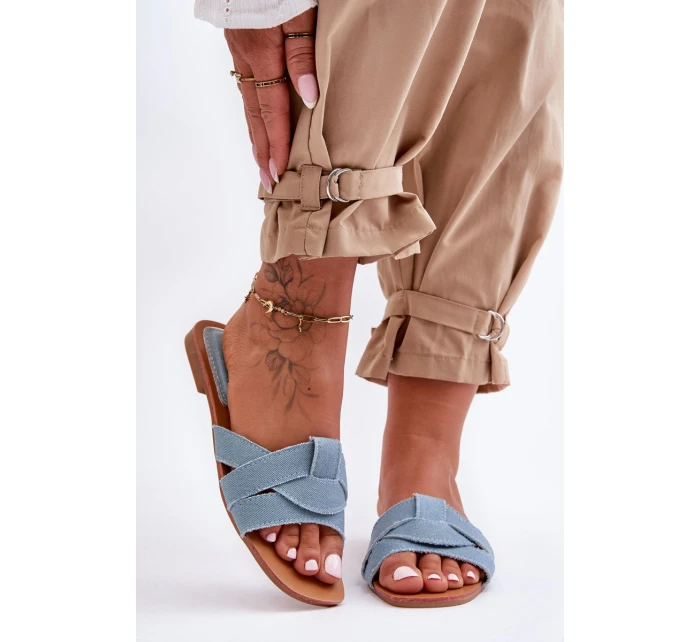 Dámské materiálové sandály světle modré Aversa Dámské materiálové sandály světle modré Aversa