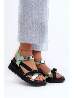 Dámské Sandály S Mašlí D&A CR956 Zelené