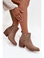 Dámské kovbojky na podpatku béžové model 21713537 - S.Barski Dámské kovbojky na podpatku béžové model 21713537 - S.Barski