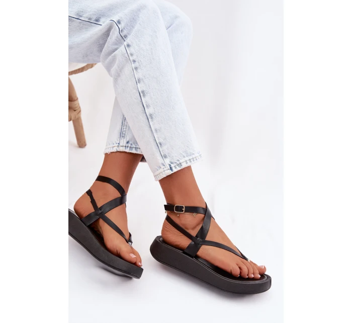 Dámské sandály Japonky na platformě Černé Gelira Dámské sandály Japonky na platformě Černé Gelira