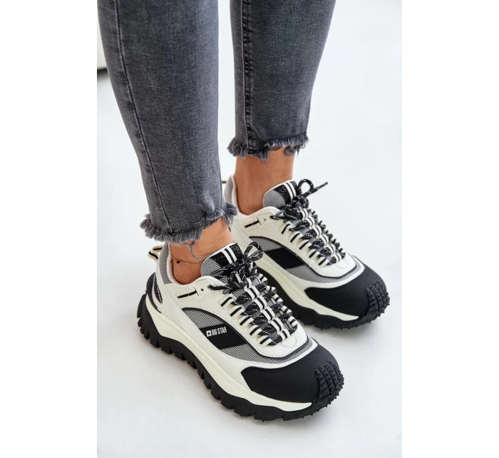 Kožené Dámské Tenisky Na Platformě Big Star HI-POLY SYSTEM Bílo-Černé Kožené Dámské Tenisky Na Platformě Big Star HI-POLY SYSTEM Bílo-Černé