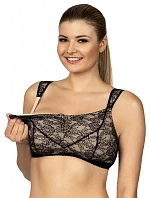 Dámská podprsenka mama 3089 Černá s béžovou - LupoLine