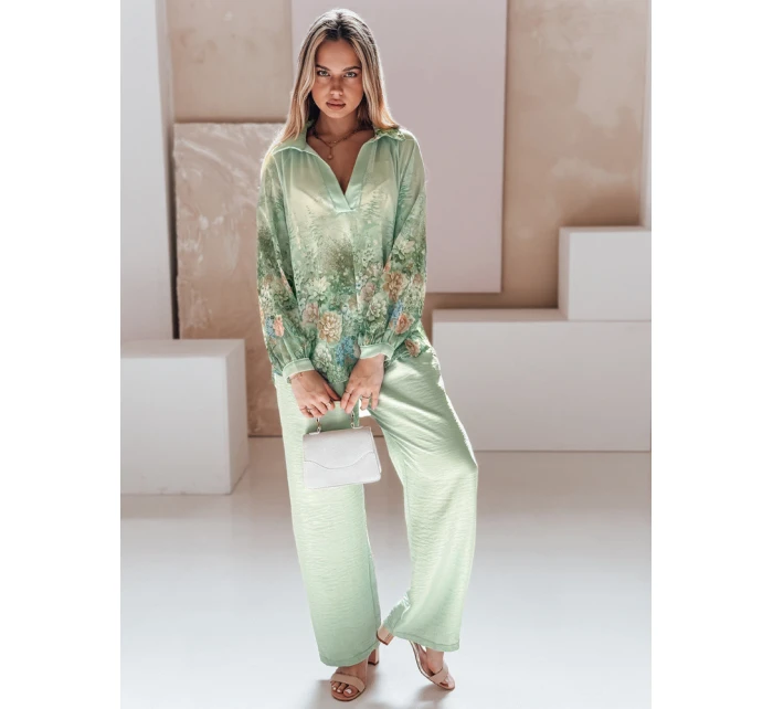 Dámské kalhoty se širokými nohavicemi MILLIVIO green FashionStreet UY2662