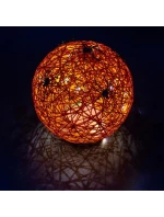 DEKORATIVNÍ KOULE VEDLA PAVOUK LAMPA 15CM HALLOWEEN ORANŽOVÁ
