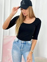 Halenka s kulatým výstřihem černá