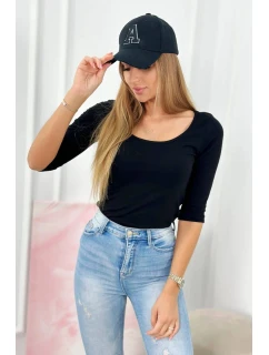 Halenka s kulatým výstřihem černá