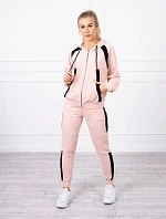 Sportovní sada s pruhy tmavě pudrově růžová