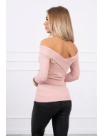 Halenka s výstřihem do V tmavě pudrově růžová Halenka s výstřihem do V tmavě pudrově růžová