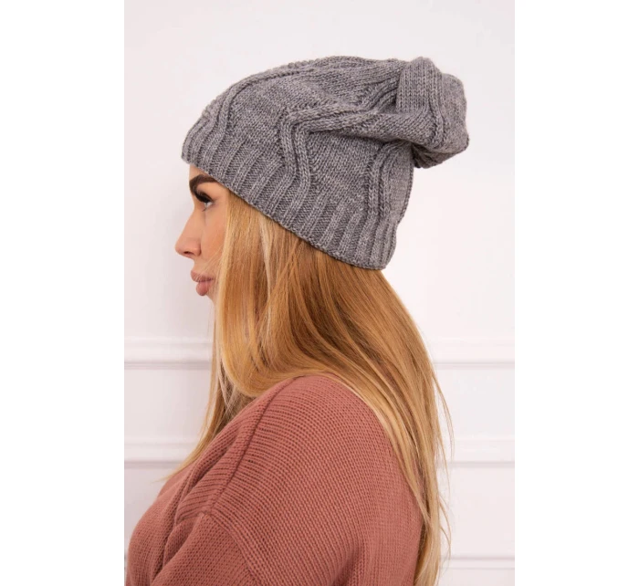 Fleecová čepice tmavě šedá model 18750803 - K-Fashion Fleecová čepice tmavě šedá model 18750803 - K-Fashion