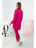 3dílný set halenka, top a legíny fuchsiová