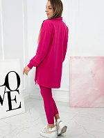 3dílný set halenka, top a legíny fuchsiová