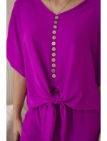 Souprava halenky a kalhot tmavě fialová Souprava halenky a kalhot tmavě fialová