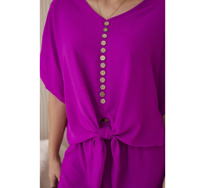 Souprava halenky a kalhot tmavě fialová Souprava halenky a kalhot tmavě fialová