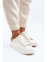 Dámské tenisky z ekologické kůže bílé Tiraelle