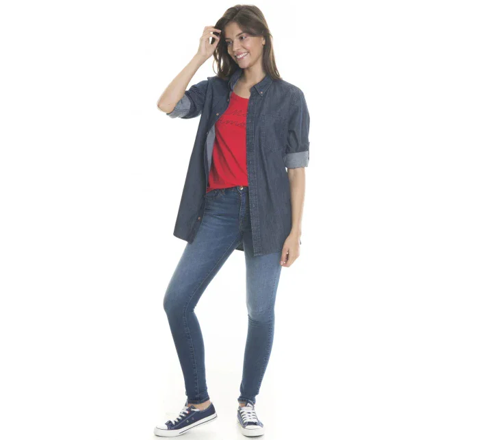 Big Star Košile s dlouhým rukávem 145676 Dark Jeans-603