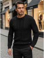 Pánský černý svetr model 21966314 - Dstreet Pánský černý svetr model 21966314 - Dstreet