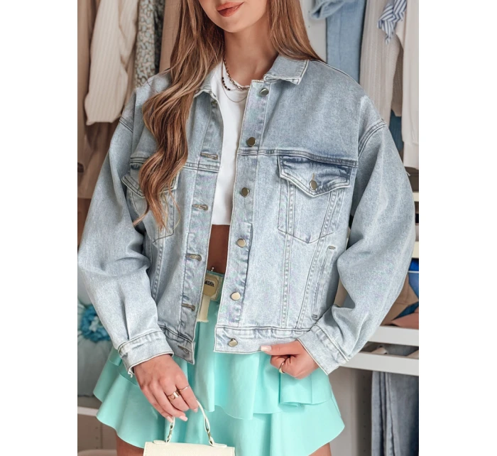 Dámská oversize džínová bunda STEFANIA modrá FashionStreet TY4895