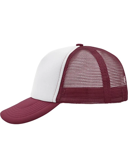 Daiber MB 70 5 panelová polyesterová síťovaná kšiltovka 03.0070 white/burgundy Daiber MB 70 5 panelová polyesterová síťovaná kšiltovka 03.0070 white/burgundy