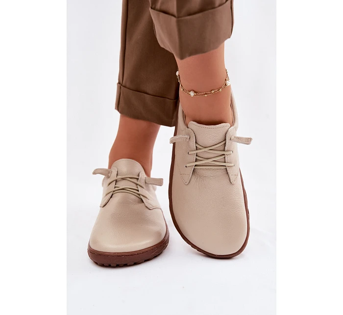 Kožené dámské polobotky Barefoot Zazoo 10189 Béžové Kožené dámské polobotky Barefoot Zazoo 10189 Béžové