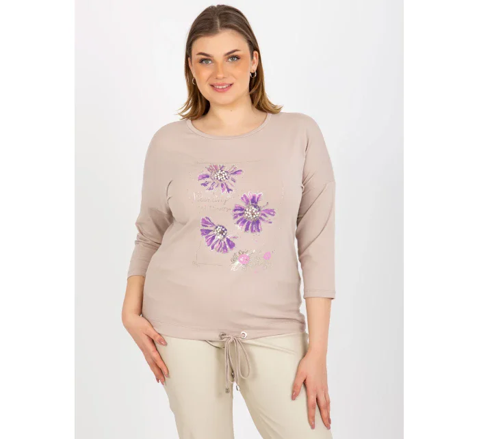 Dámská halenka RV BZ 8457.47P béžová - FPrice