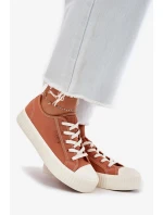 Dámské plátěné tenisky na platformě Big Star – oranžové Dámské plátěné tenisky na platformě Big Star – oranžové