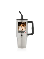 Cestovní termoska s barevným víčkem s vlastním odkazem na oblíbenou písničku