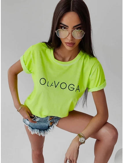 Dámské tričko neonově model 18497204 - Ola Voga Dámské tričko neonově model 18497204 - Ola Voga