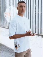 Pánské bílé tričko s potiskem FashionStreet RX5508