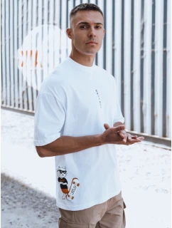 Pánské bílé tričko s potiskem FashionStreet RX5508