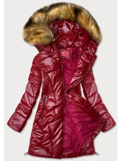 BŁYSZCZĄCA KURTKA ZIMOWA DAMSKA CZERWONA model 21243426 - LHD